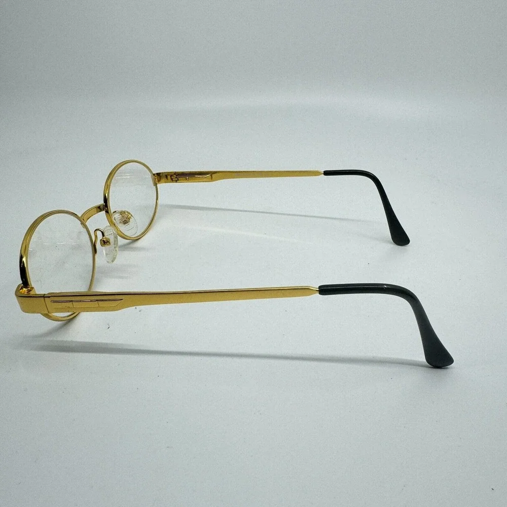 Safilo Eyeglasses Frames S6009 Round Gold Black 49-20‎ H10154